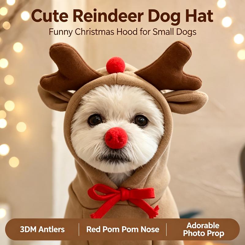 Fleece Lined Dog Reindeer Hoodie