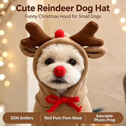 Fleece Lined Dog Reindeer Hoodie